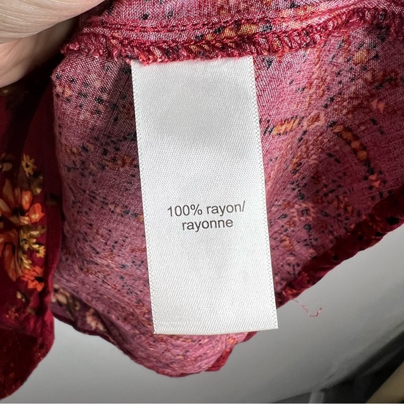 Maurice’s Burgundy Floral Peasant Blouse - Picture 4 of 6